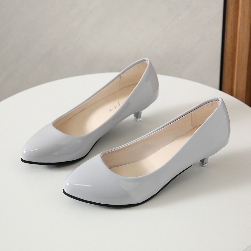Women Shoes Black - Large size 35-42 soft women's mid-heel