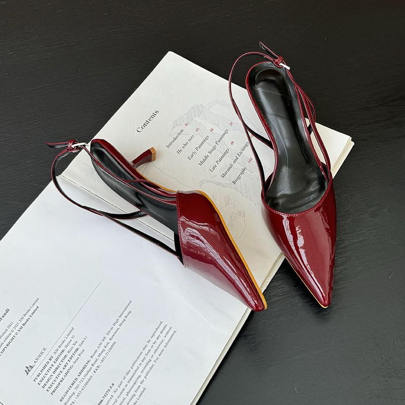Women'S Shoes Burgundy - Burgundy High Heels Women Pointed Toe