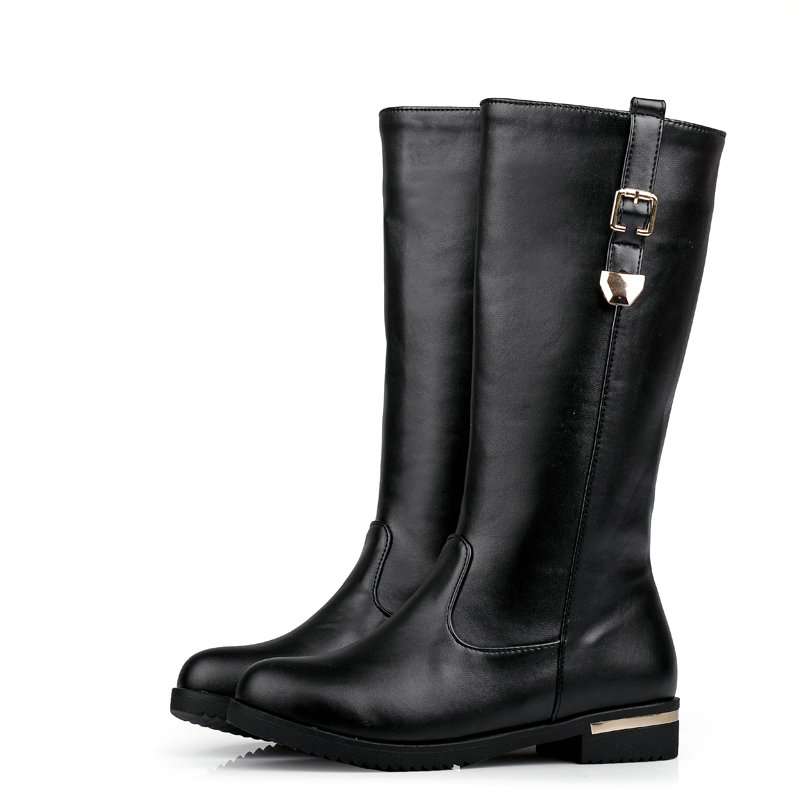 Luxury Soft PU Leather Winter  - Women'S Shoes Burgundy recension och pris