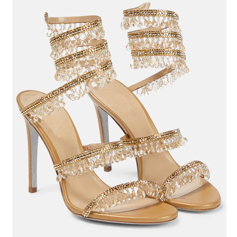 Sexy Green Crystal Fringe Stil - Rhinestone Sandal Women recension och pris