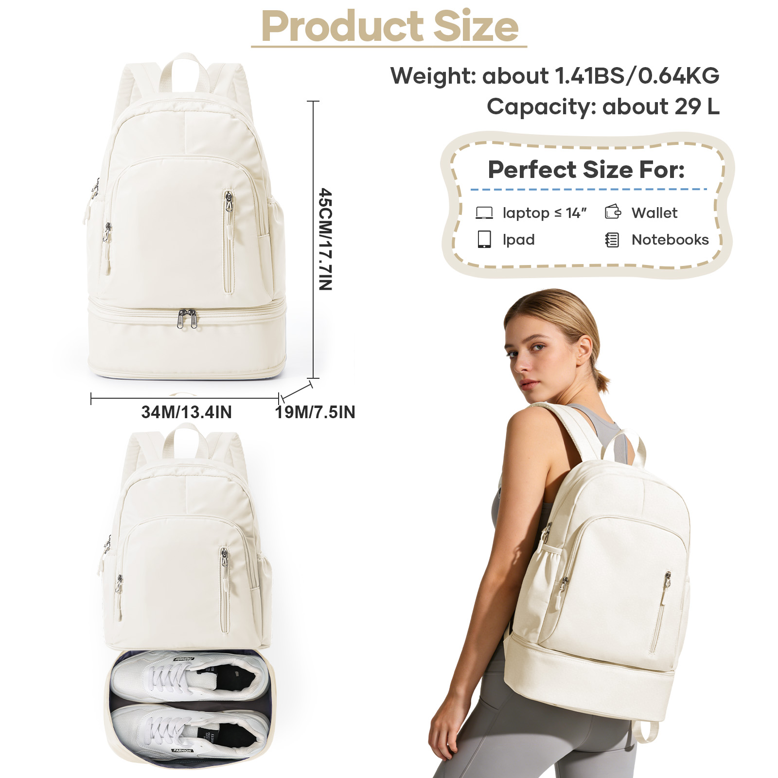 Gym Backpack for Women, Waterp - Women'S Shoes Volleyball recension och pris