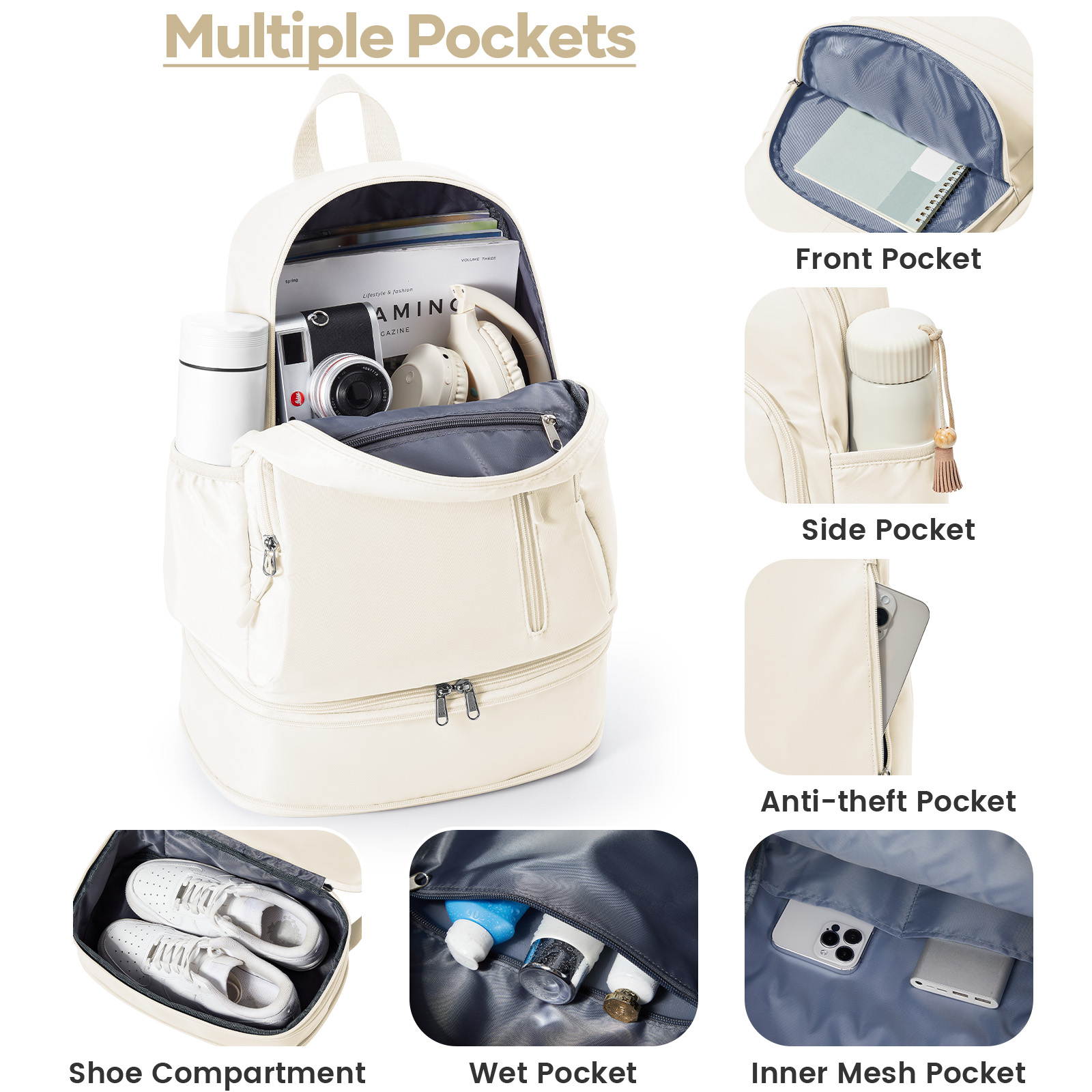 Gym Backpack for Women, Waterp - Women'S Shoes Volleyball recension och pris