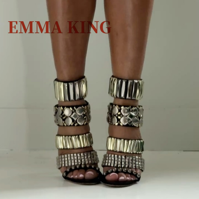 Black Embellished Ankle Strap  - Rhinestone Sandal Women recension och pris