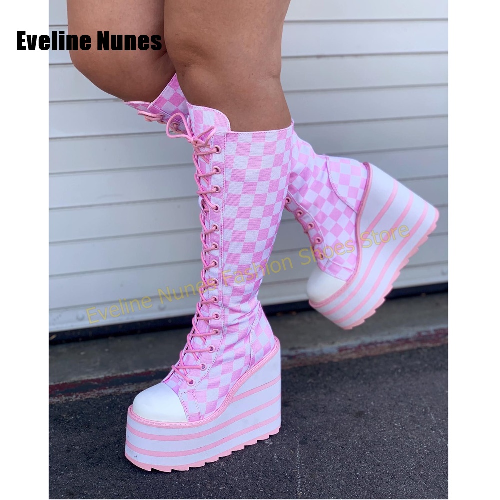 Women Pink White Checkerboard  - Women'S Shoes Y2K recension och pris