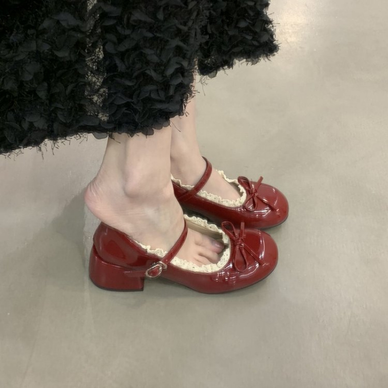 2026 Spring/Fall Women's High- - Women'S Shoes Burgundy recension och pris