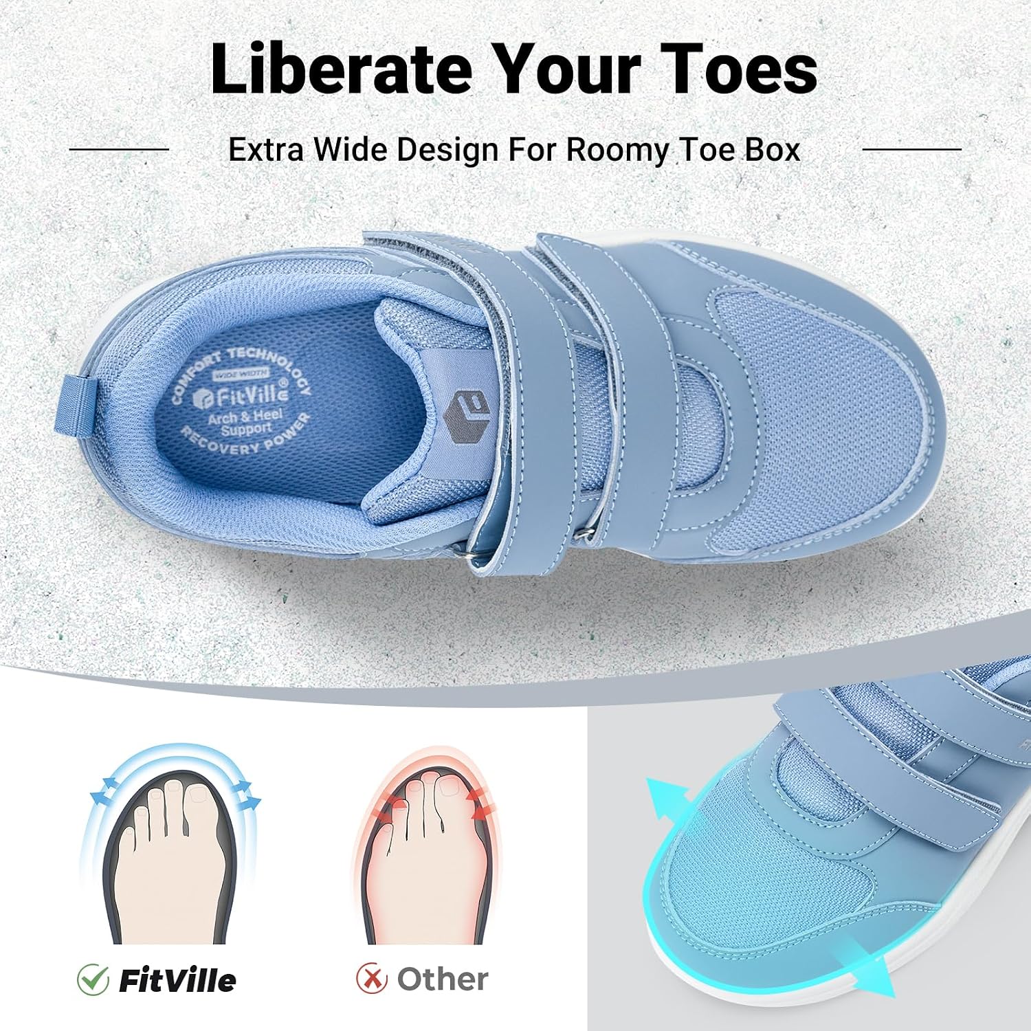 FitVille Women'S Wide Fit Diab - Women'S Shoes For Wide Feet recension och pris