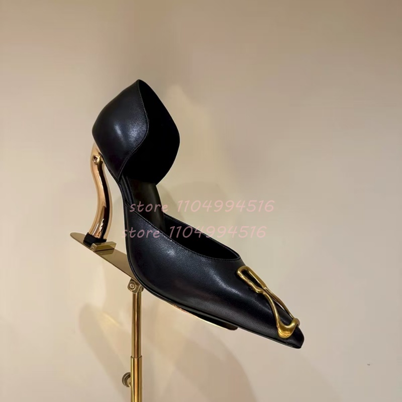 Metal Decor Black Suede Cover  - Women Shoes Black recension och pris