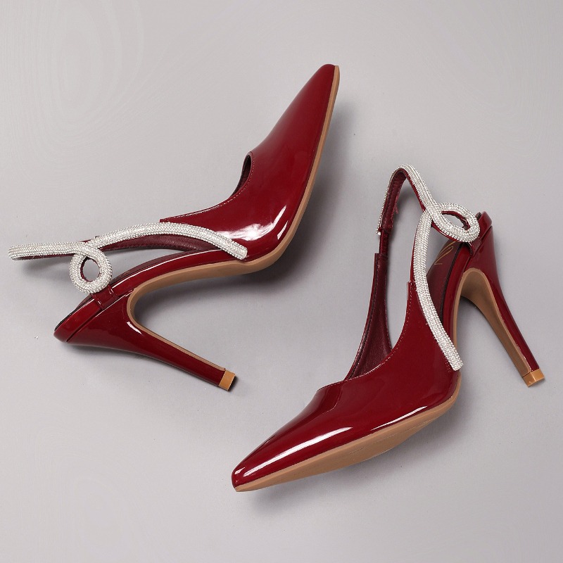 Sexy Patent Leather Pointed To - Rhinestone Sandal Women recension och pris