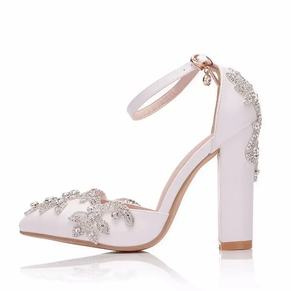 2026 Thick Heel Pointed Toe Sh - Rhinestone Sandal Women recension och pris