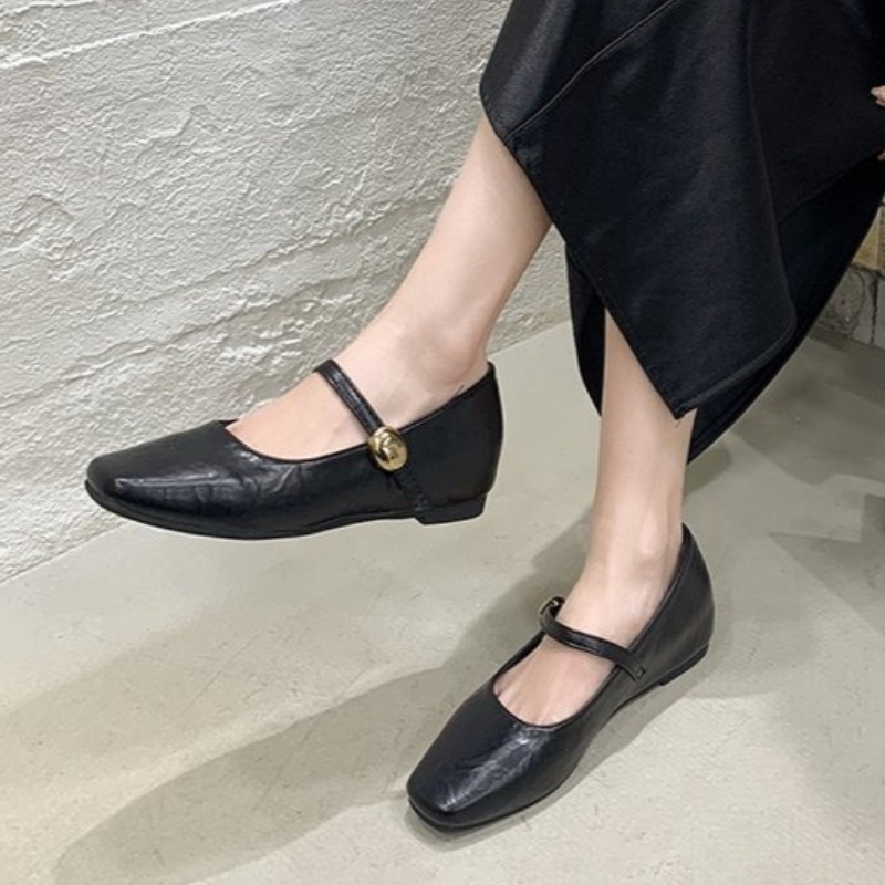 Ultra-Soft Leather Black Flats - Women Shoes Black recension och pris