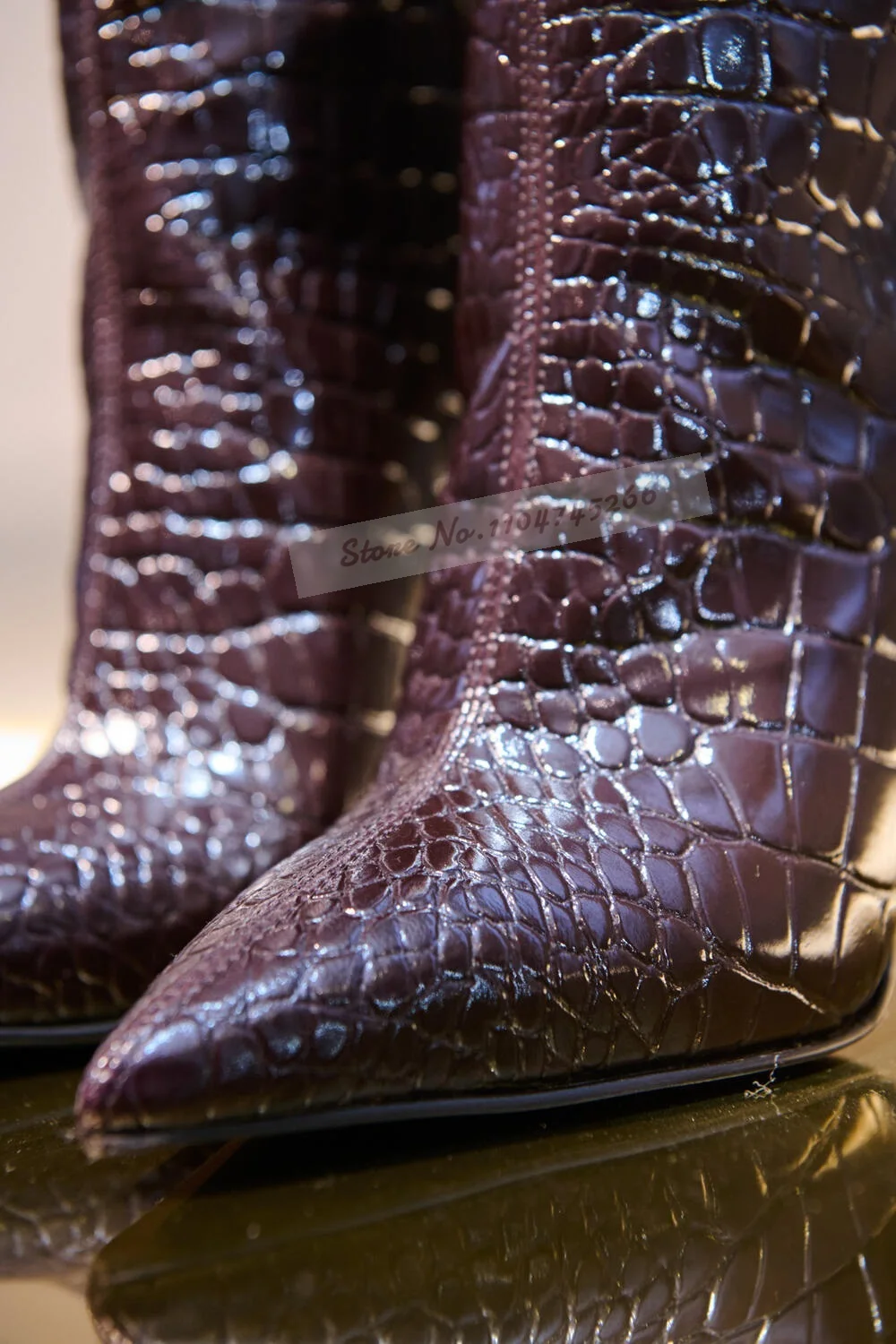 Burgundy Crocodile Thin High H - Women'S Shoes Burgundy recension och pris