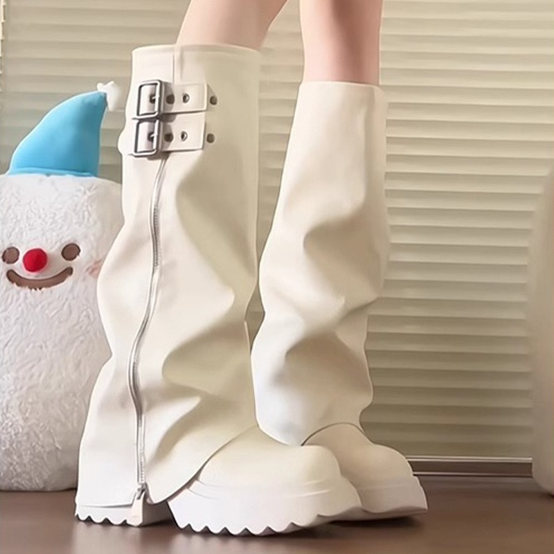 Punk Style Splicing Thick Bott - Women'S Shoes For Fall recension och pris