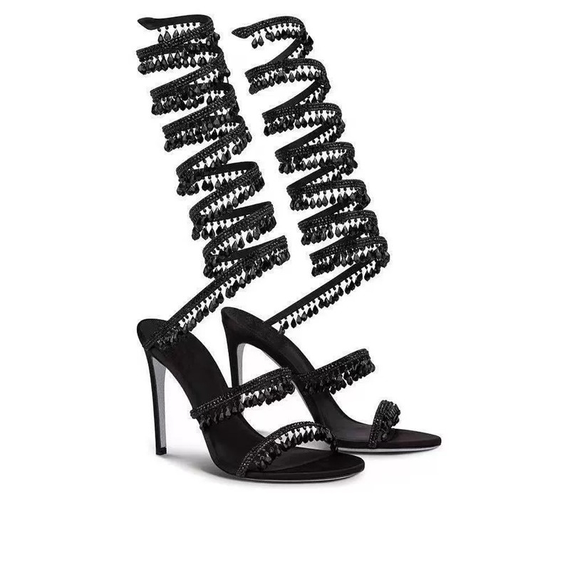 Thin high-heeled sandals summe - Rhinestone Sandal Women recension och pris