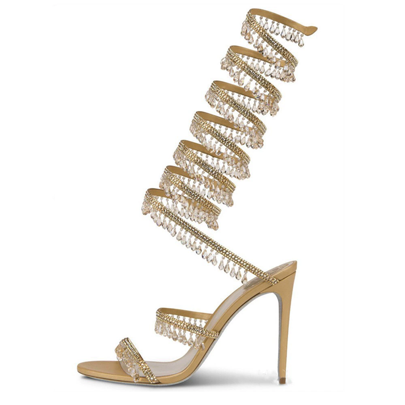 Thin high-heeled sandals summe - Rhinestone Sandal Women recension och pris