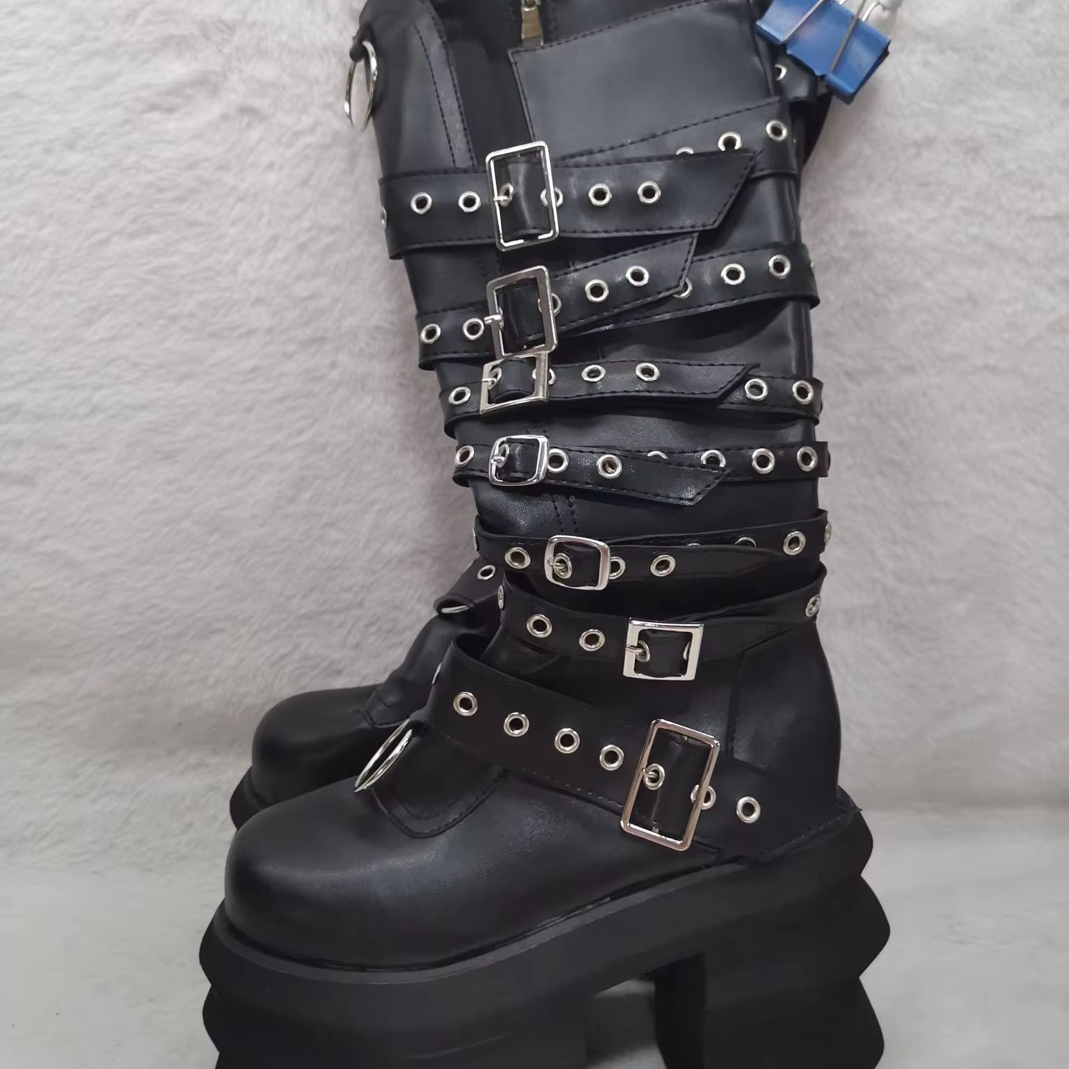 Belt Buckle Platform Thick Sol - Women'S Shoes Y2K recension och pris