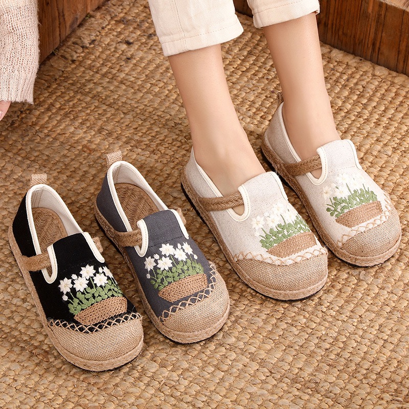 Veowalk Flowers Embroidered Wo - Women'S Shoes Vegan recension och pris
