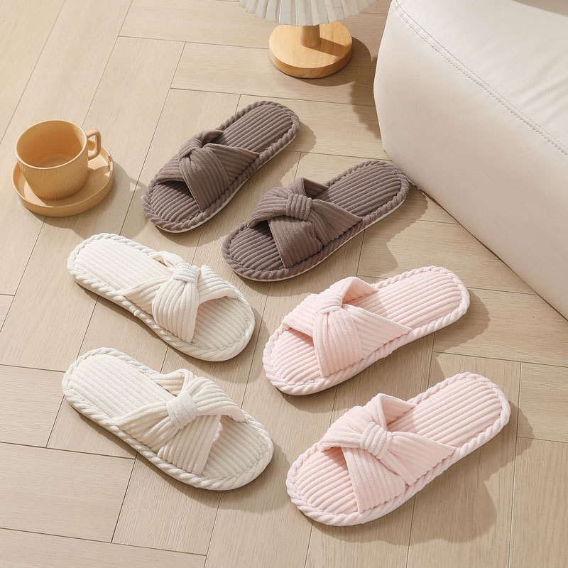 Corduroy Cross Strap Home Slip - Women'S Shoes For Fall recension och pris
