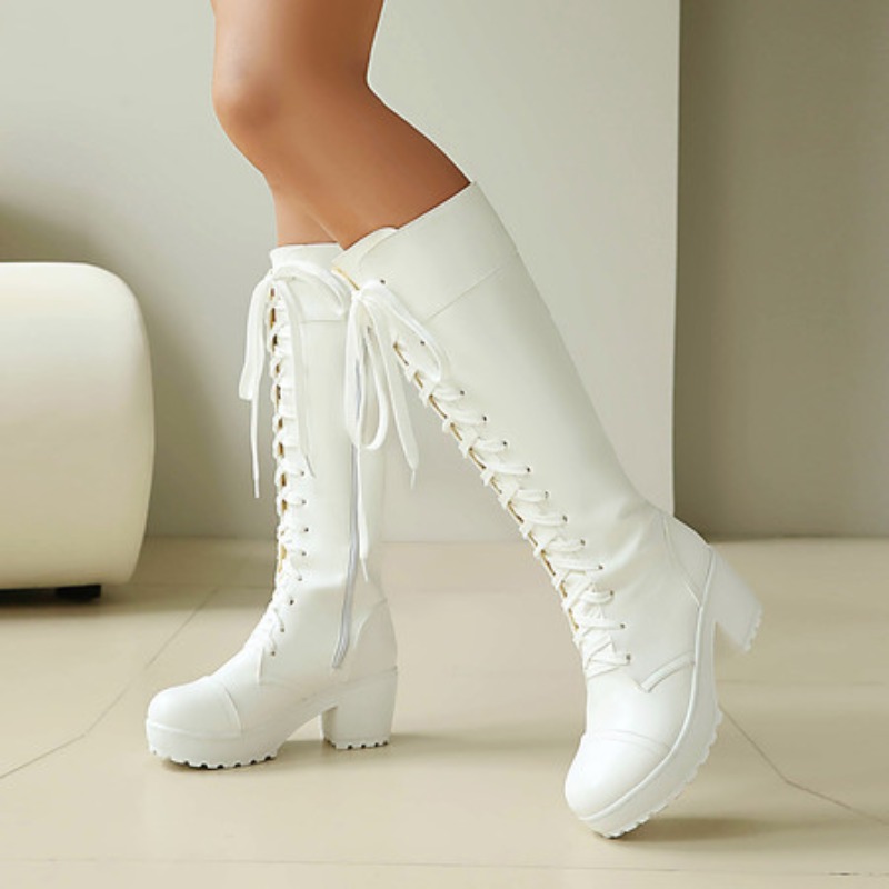Womens Knee High Lace Up Comba - Women'S Shoes For Fall recension och pris
